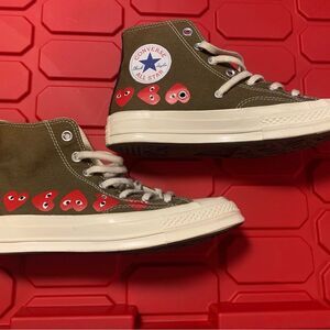 Comme des Garçons Play x Converse Chuck Taylor Multi Heart High Green Sz 6M/ 8W